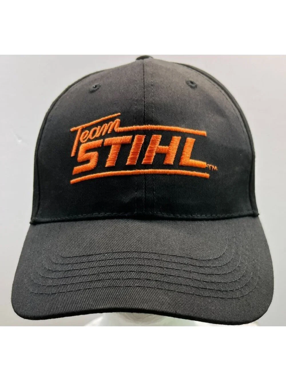 Team Stihl Black Snapback Hat Orange Logo Baseball Cap Construction Tools